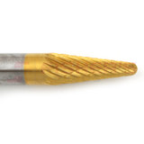 Carbide Bur Taper Radius End (Titanium-Coated) 1/4" x 5/8" Carbide Bur Taper Radius End (Titanium-Coated) 1/4" x 5/8"