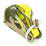 Ratchet Strap Assembly with Wire Hooks 2" x 27'