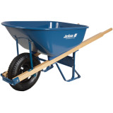 Steel Contractor Wheelbarrow with Wooden Handles & Flat Free Tire Steel Contractor Wheelbarrow with Wooden Handles & Flat Free Tire