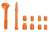 Square Drive Deep Wall Socket Set, 11-Piece - 3/8"