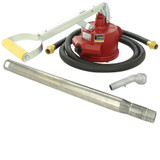Piston Hand Pump with Steel Telescoping Tube, Hose and Nozzle Spout