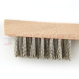Stainless Steel Handy Cleaning Brush w/ Wood Handle (7")