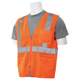 Orange Mesh Zipper Safety Vest (Class 2, XL)