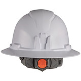 Non-Vented, Full Brim Hard Hat with Rechargeable Headlamp (White)