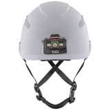 Safety Helmet, Vented-Class C, with Rechargeable Headlamp, White