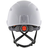 Safety Helmet, Vented-Class C, with Rechargeable Headlamp, White