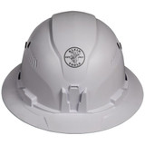 Hard Hat, Vented, Full Brim Style, White