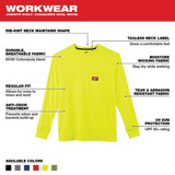 Heavy Duty Long Sleeve Pocket T-Shirt - 2XL - Hi Vis Lime