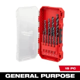Thunderbolt Black Oxide Drill Bits - 15 piece Set