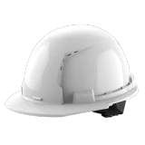 Front Brim Hard Hat w/ 4 point Ratcheting Suspension - Vented (White)