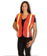 Orange Mesh Safety vest With Yellow Stripe