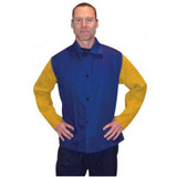 Blue Welding Jacket With Leather Sleeves Medium Blue Welding Jacket With Leather Sleeves Medium
