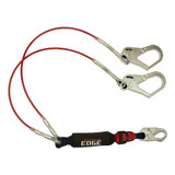 Leading Edge Cable Energy Absorbing Lanyard, Double-leg with Swivel Connectors and SRL D-ring (6') Leading Edge Cable Energy Absorbing Lanyard, Double-leg with Swivel Connectors and SRL D-ring (6')