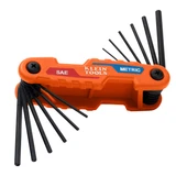 Compact Folding Hex Key Set 12-Key in SAE & Metric Sizes