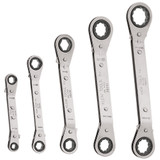 5-Piece Fully Reversible Ratcheting Offset Box Wrench Set