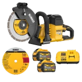 FLEXVOLT 60V 9IN CUT OFF SAW 2 9AH BATTERIES WITH DIAMOND AND ABRASIVE   - DCS692X2