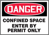 10' X 14" CONIFINED SPACE ENTER BY PERMIT ONLY PLASTIC SIGN   - ECSP134CP