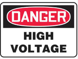 10' X 14" DANGER HIGH VOLTAGE PLASTIC SIGN    - MELC114VP
