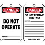 DANGER LOCKED OUT PLASTIC TAG - 5 PACK    - MLT407