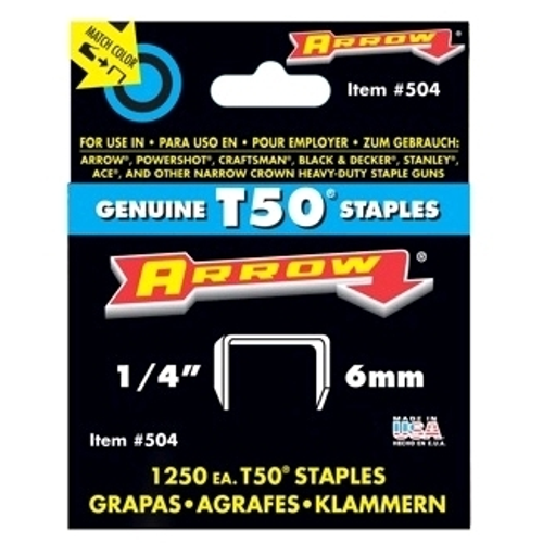 T50 Staples 1/4" - 1250pk T50 Staples 1/4" - 1250pk