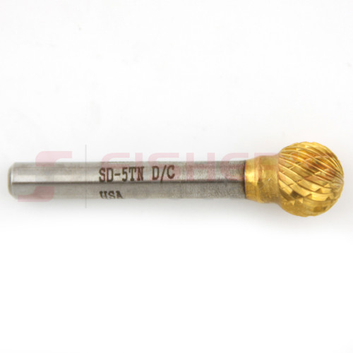 Carbide Bur Ball Shape End (Titanium-Coated) 1/2" x 7/16" Carbide Bur Ball Shape End (Titanium-Coated) 1/2" x 7/16"