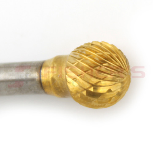 Carbide Bur Ball Shape End (Titanium-Coated) 1/2" x 7/16" Carbide Bur Ball Shape End (Titanium-Coated) 1/2" x 7/16"