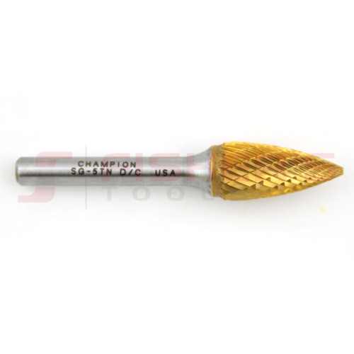 Carbide Bur Pointed Tree End (Titanium-Coated) 1/2" x 1" Carbide Bur Pointed Tree End (Titanium-Coated) 1/2" x 1"
