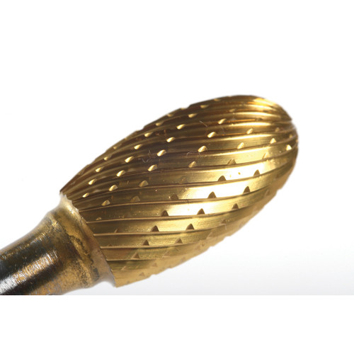Carbide Bur Oval End (Titanium-Coated) 1/2" x 7/8" Carbide Bur Oval End (Titanium-Coated) 1/2" x 7/8"