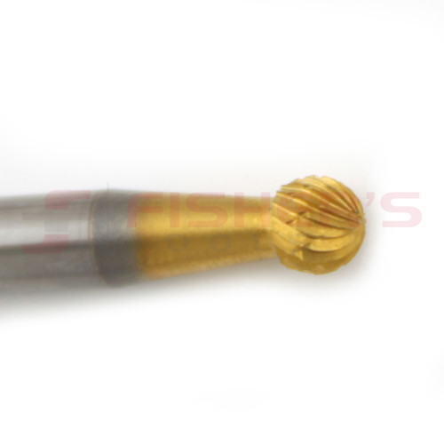 Carbide Bur Ball Shape End (Titanium-Coated) 1/4" x 7/32" Carbide Bur Ball Shape End (Titanium-Coated) 1/4" x 7/32"