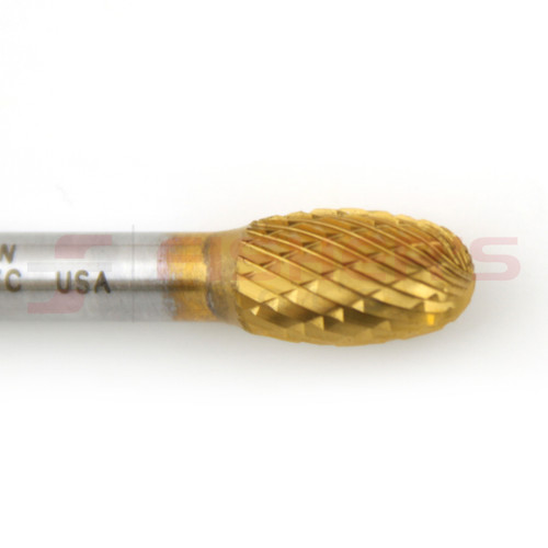 Carbide Bur Oval End (Titanium-Coated) 3/8" x 5/8" Carbide Bur Oval End (Titanium-Coated) 3/8" x 5/8"