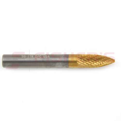 Carbide Bur Pointed Tree End (Titanium-Coated) 1/4" x 5/8" Carbide Bur Pointed Tree End (Titanium-Coated) 1/4" x 5/8"