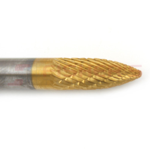 Carbide Bur Pointed Tree End (Titanium-Coated) 1/4" x 5/8" Carbide Bur Pointed Tree End (Titanium-Coated) 1/4" x 5/8"