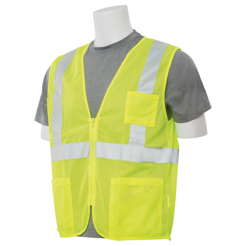 Lime Mesh Zipper Safety Vest (Class 2, Medium)