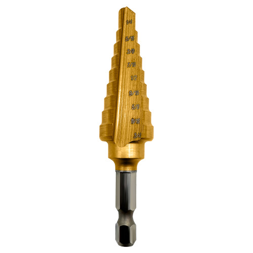 MSD-HEX-3, Champion Hex Shank Step Bit (1/4 - 1-1/8), Impact Ready - MSD-HEX-3