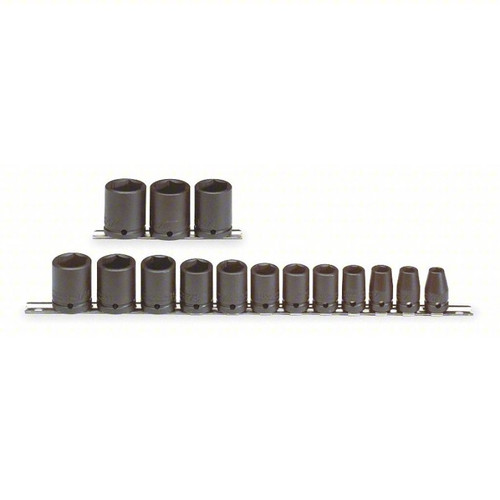 Standard Impact Socket 15 Piece Set in 1/2" Drive