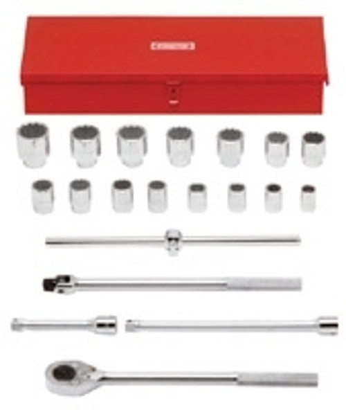 3/4" Drive 12-Point Socket Set 20-Piece
