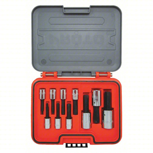 Hex Bit 10 Piece Set, 3/8" & 1/2" Drives SAE