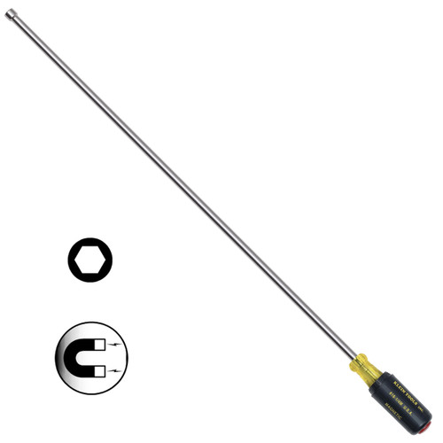 Magnetic Tip Nut Driver 18" Hollow Shaft 1/4 Hex Magnetic Tip Nut Driver 18" Hollow Shaft 1/4 Hex
