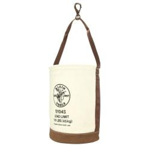 Leather-Bottom Bucket With Swivel Snap Leather-Bottom Bucket With Swivel Snap