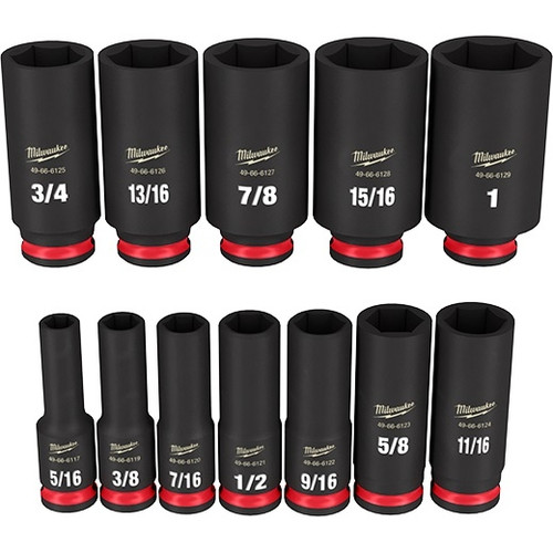 12PC SHOCKWAVE Impact Duty 3/8" Drive SAE Deep 6 Point Socket Set