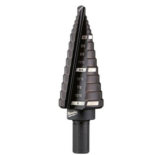 #8 Step Drill Bit, 1/2 In. - 1 In. x 1/16 In.