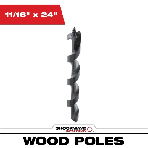 Shockwave™ Lineman's Impact Auger Bit (11/16" x 24")