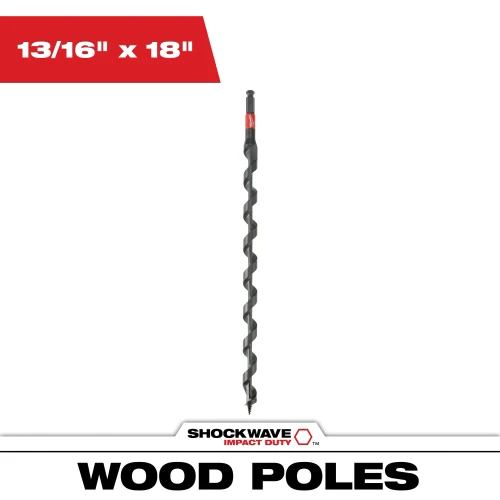 Shockwave™ Lineman's Impact Auger Bit (13/16" x 18")