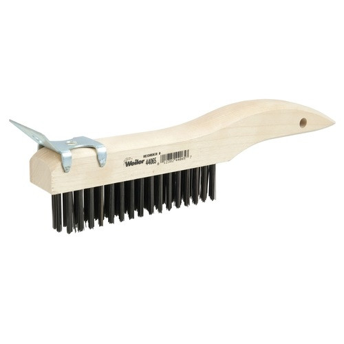 Hand Wire Scratch Brush w/ Scraper Shoe Handle, 4 x 16 Rows