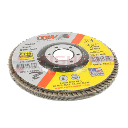 Z3 Zirconia Type 27 Grinding Disc - 4-1/2" 80 Grit (7/8" Arbor)