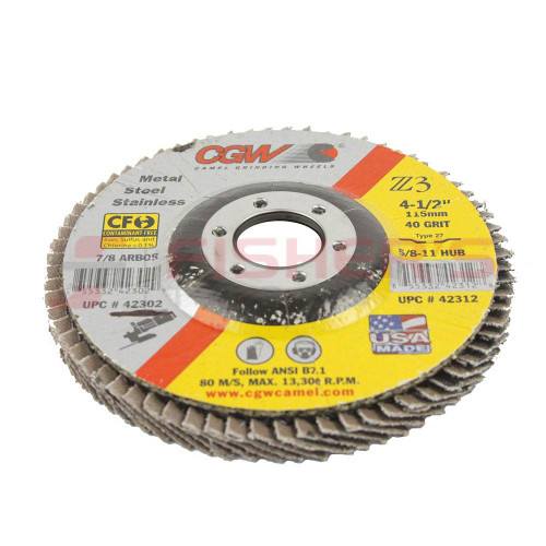 Z3 Zirconia Type 27 Grinding Disc - 4-1/2" 40 Grit (7/8" Arbor)