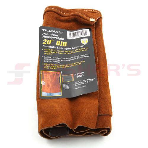 Dark Brown Side Split Cowhide Welding Bib Extra Large 20"