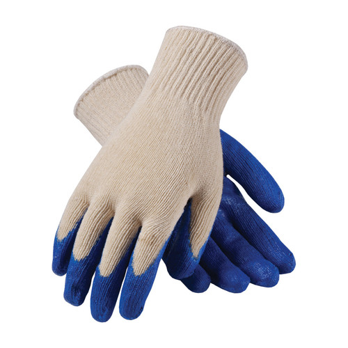 Seamless Knit Cotton / Polyester Glove with Latex Coated Smooth Grip on Palm & Fingers - Regular Grade (Large) Seamless Knit Cotton / Polyester Glove with Latex Coated Smooth Grip on Palm & Fingers - Regular Grade (Large)