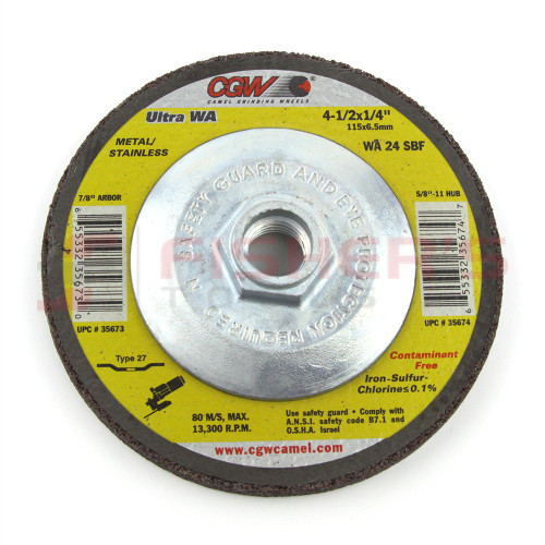 Depressed Center Grinding Wheel - 1/4" Type 27