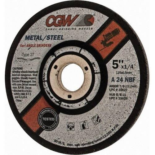 Grinding Wheels Type 27 -  5 x 1/4 x 7/8" Grinding Wheels Type 27 -  5 x 1/4 x 7/8"